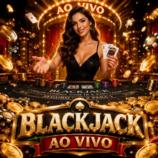 Mesa de blackjack ao vivo com cartas e dealer
